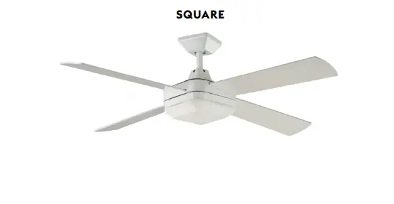 Ventilador de techo con luz Square blanco - Ventiladores de Techo