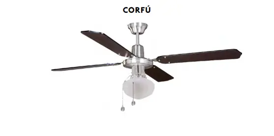 Ventilador de techo con luz Corfu niquel satinado - Ventiladores de Techo