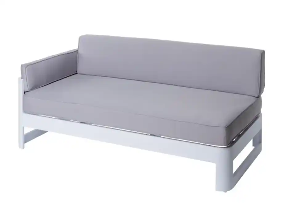 Modulo 2 plazas Aisha aluminio izquierdo blanco - Sofas terraza