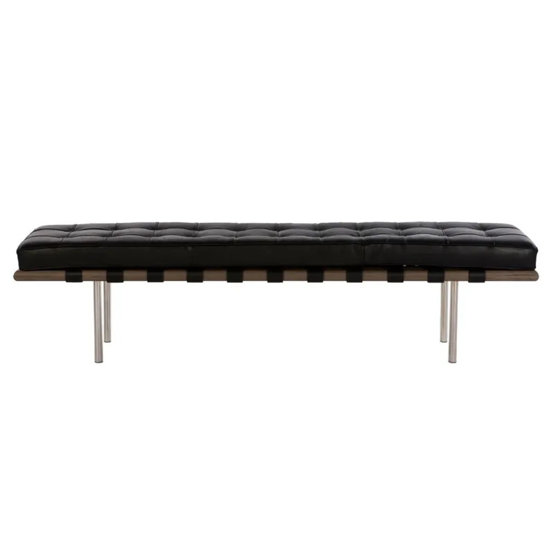 Banco Mies van der Rohe Barcelona en cuero italiano | Tienda Kasa - Sala de estar