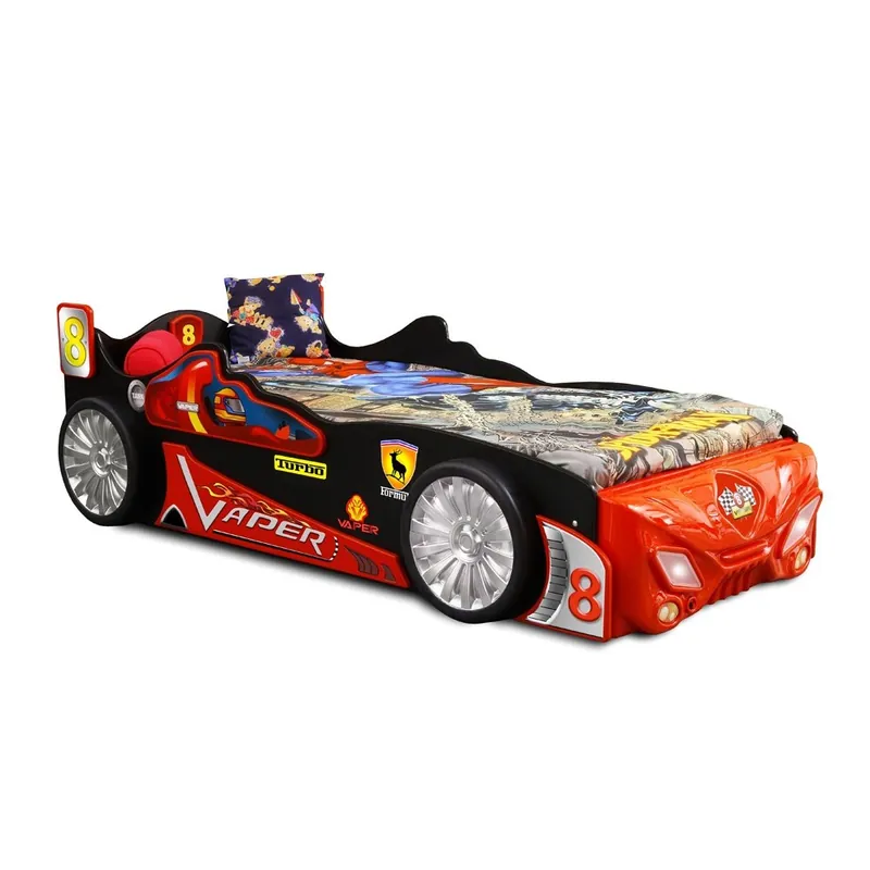 Cama en forma de coche Viper en ABS y MDF con base y colchón - zona de dormir