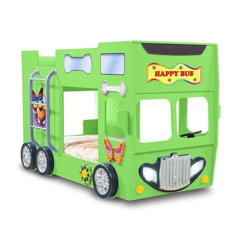 Litera HAPPY BUS en MDF con somier y colchón incluido - zona de dormir