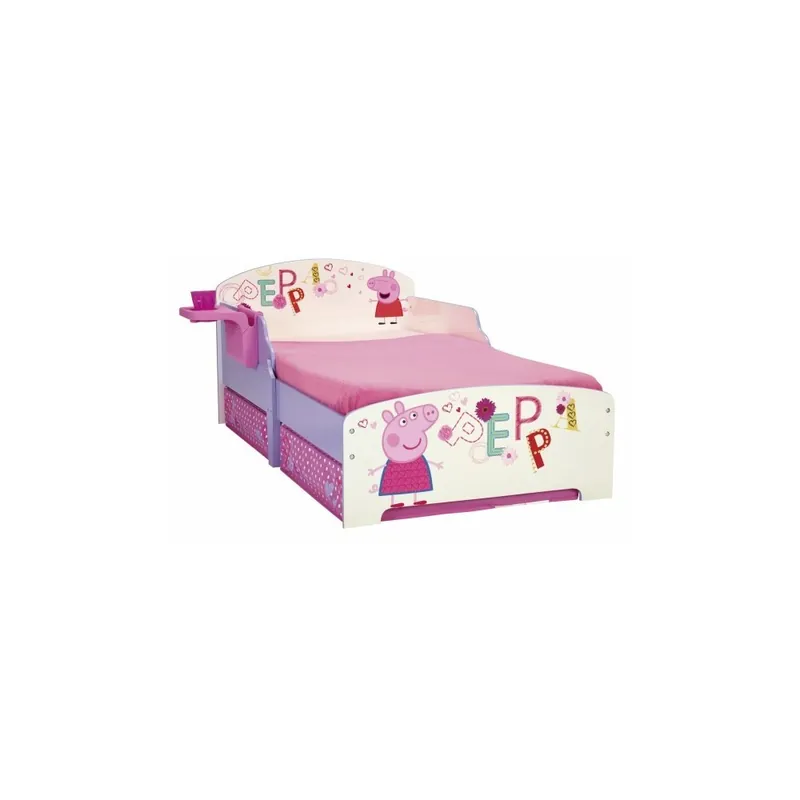 Cama infantil de Peppa Pig con estructura de mdf e imágenes decoradas y no adhesivas lista para tus hijos - zona de dormir