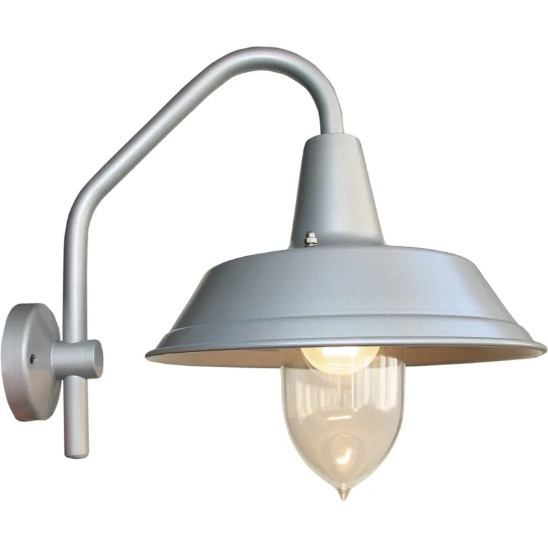 Lámpara de pared terminal en acero galvanizado con lámpara máx. De 100 vatios, protección IP 44 - Iluminacion