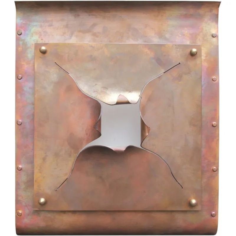 Aplique de pared color ámbar en cobre esmerilado y envejecido con bombilla E27. - Iluminacion