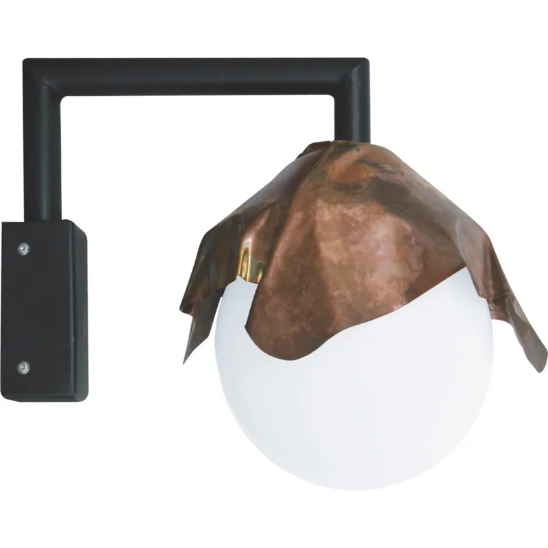 Lámpara Magic Wall de acero galvanizado en caliente y cobre con esfera de policarbonato opalino - Iluminacion