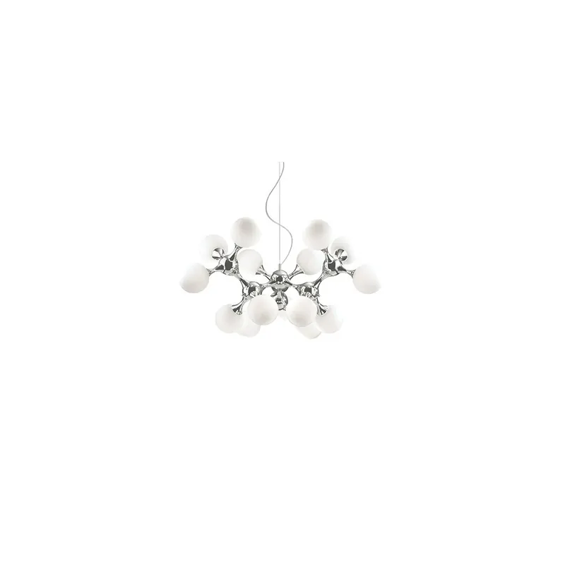 Lámpara colgante Nodi Bianco en metal cromado - Iluminacion