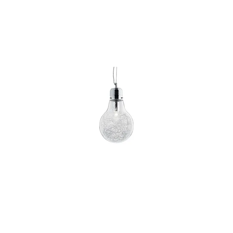 Lámpara de suspensión Luce Max en forma de lámpara con estructura en metal y vidrio soplado disponible en varias versiones - Iluminacion