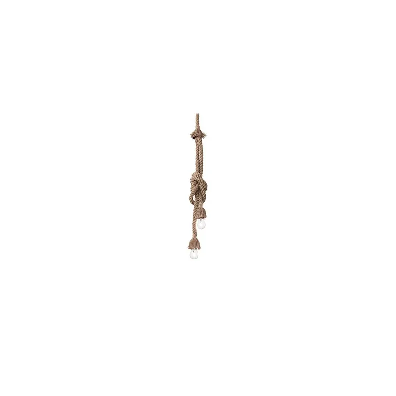 Lámpara colgante de cáñamo en metal con cables eléctricos recubiertos de cáñamo. Disponible en versiones de 1, 2 y 6 luces - Iluminacion