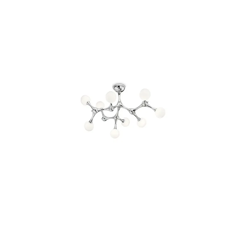 Lámpara de techo Nodino en metal cromado disponible en acabado cromado en la versión de 9 luces - Iluminacion
