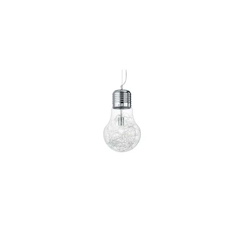 Lámpara de Suspensión Luce Max disponible con 1 o 3 luces. Estructura metálica con vidrio soplado y decorado - Iluminacion