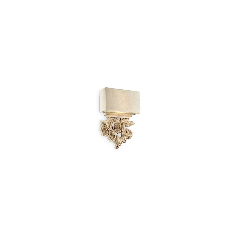 Lámpara de pared Peter con 2 luces. Estructura de resina realizada artesanalmente y pantalla revestida en lona. - Iluminacion