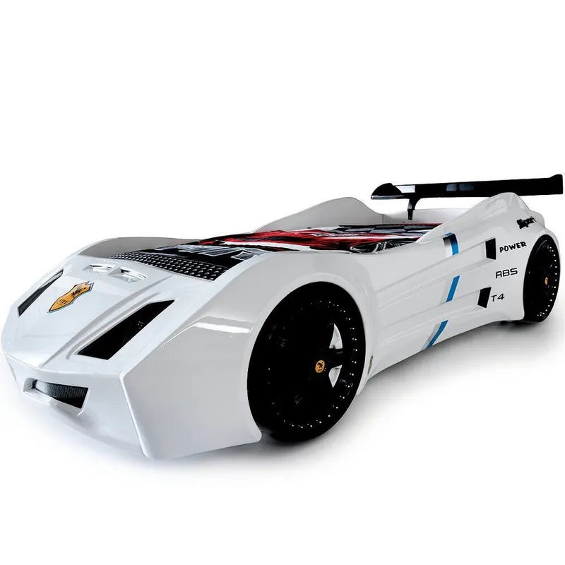 Cama de coche M 7 Extrem en mdf con cuerpo de abs. Equipado con luces y sonidos controlados a distancia y que funcionan con bate - zona de dormir