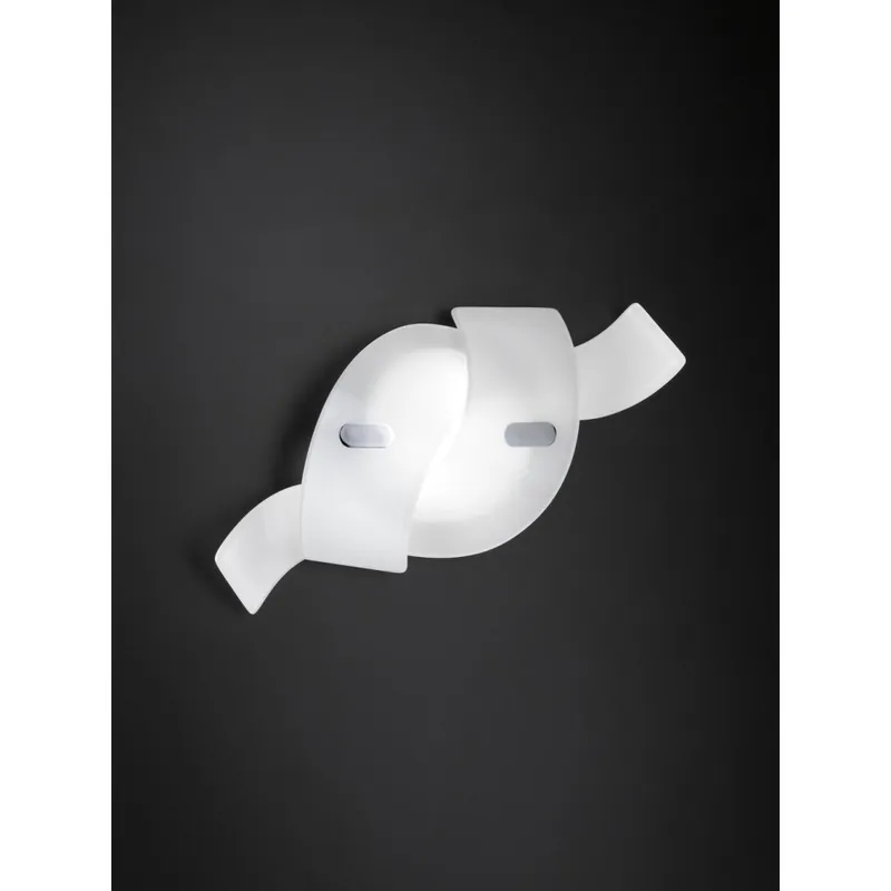 Lámpara de pared o techo de metal retorcido con difusor de cristal | Selene Illuminazione - Iluminacion
