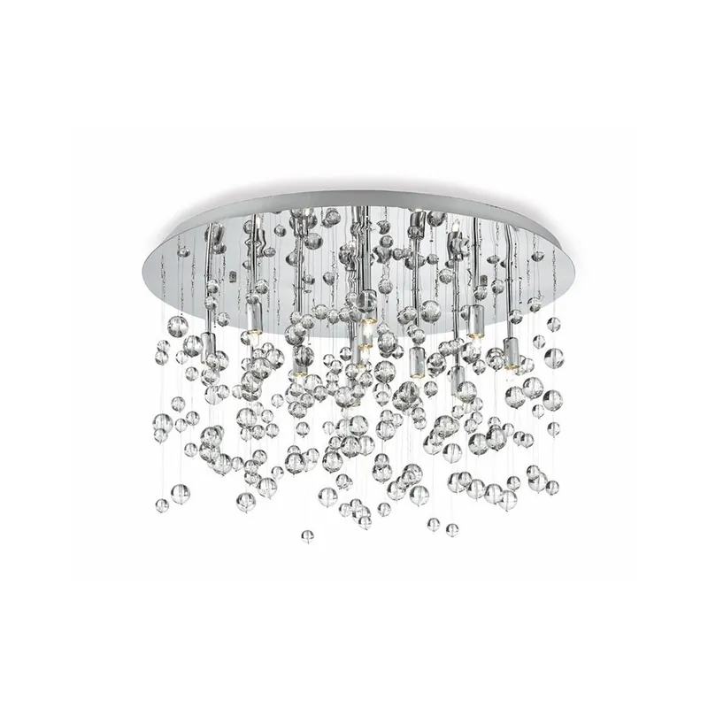Lámpara de techo Neve de metal cromado blanco con 8, 12 o 15 luces - Iluminacion