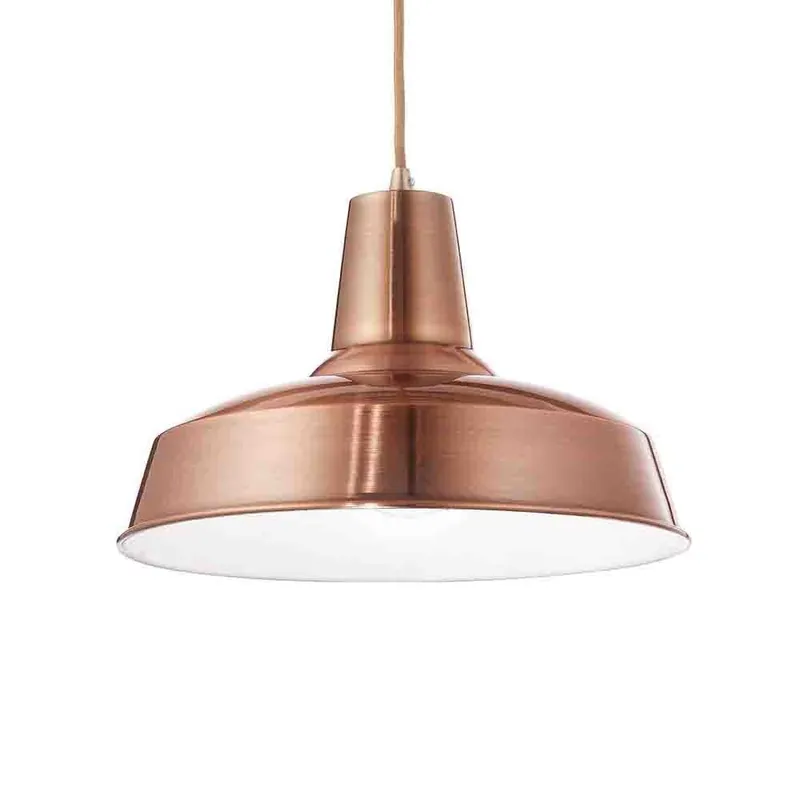 Lámpara colgante Moby en metal con interior blanco y exterior negro - Iluminacion