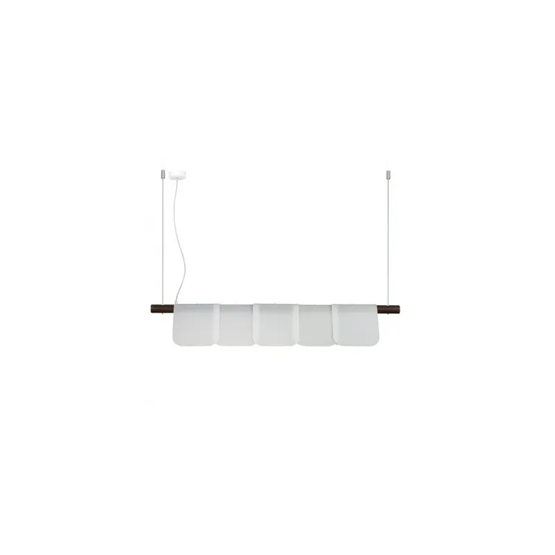 Lámpara de suspensión Arfò con estructura color fresno o nogal y difusores de metacrilato satinado - Iluminacion