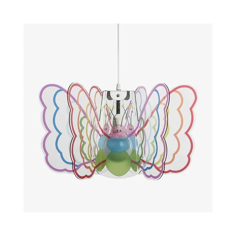 Lámpara colgante Butterfly en metacrilato y estructura de metal pintado con casquillo E 27 - zona de dormir