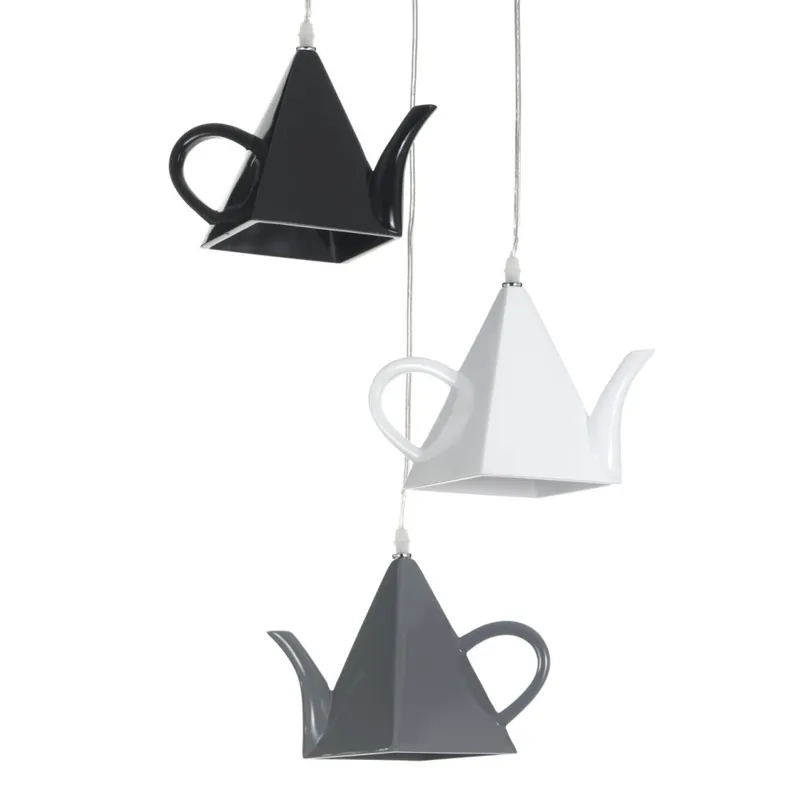 Lámpara colgante Pot con tres luces de Tomasucci con difusores de resina en tres colores diferentes - Iluminacion