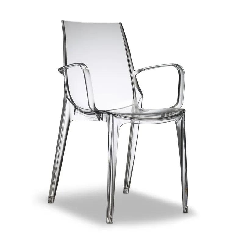 Silla Scab Vanity con reposabrazos apilables de policarbonato para interior y exterior - Mueble de jardin