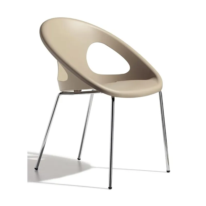 Silla Scab Design Drop con pies cromados y asiento en tecnopolímero - Mueble de jardin