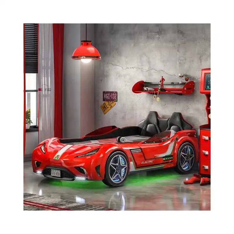 Cilek cama con forma de coche GTE Sport en ABS, acolchado interno. Disponible en negro, rojo y blanco. - zona de dormir