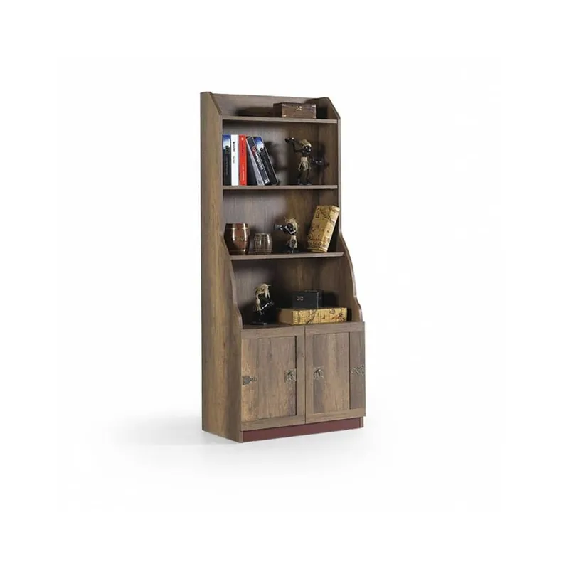 Librería pirata de madera con dos puertas y tres estantes - zona de dormir