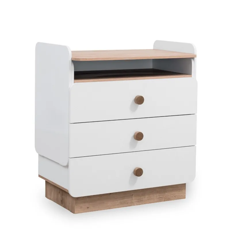 Cómoda Cilek Babynatura también transformable en escritorio, en blanco y madera natural - zona de dormir