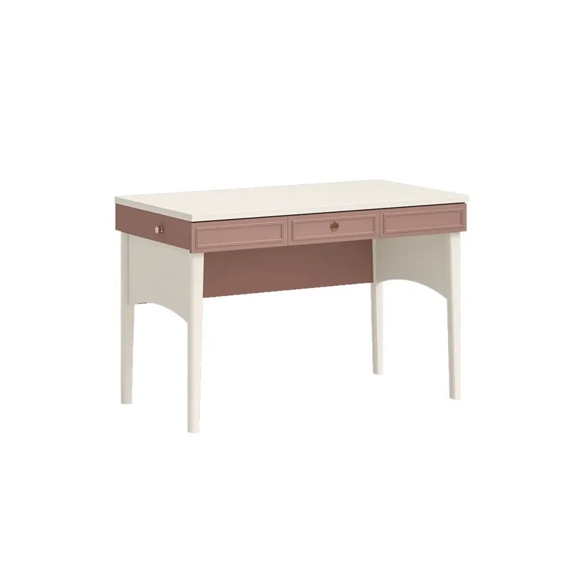 Escritorio Cilek Elegance en laminado blanco y rosa con o sin panel frontal - zona de dormir