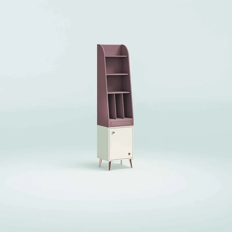 Librería Cilek Elegance en laminado blanco y rosa, ideal para habitación de niña. - zona de dormir
