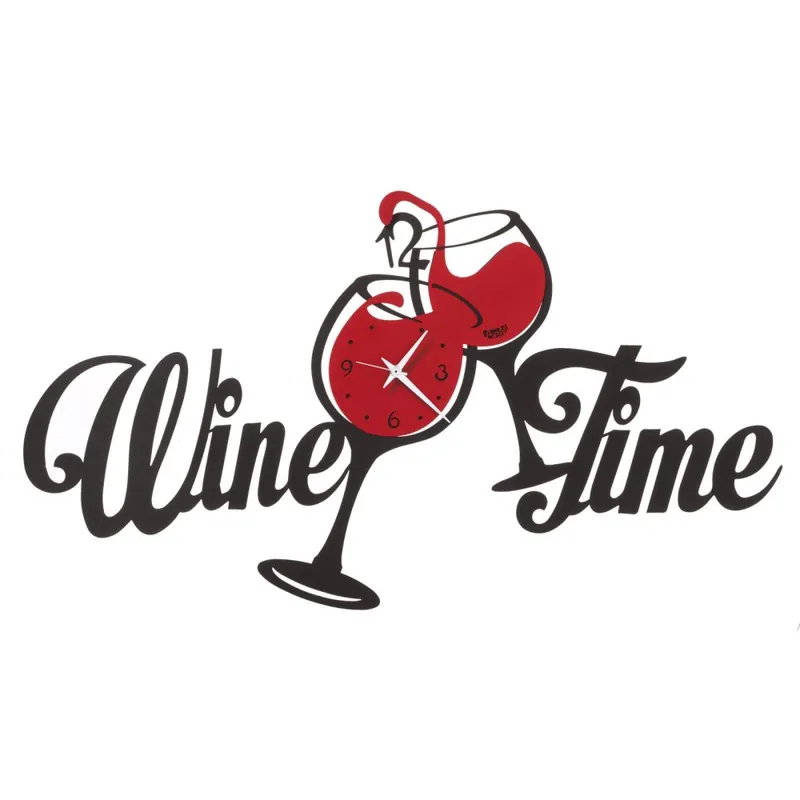 Reloj de pared Wine Time de Arti e Mestieri en metal con recubrimiento en polvo y mecanismo de reloj alemán - Objetos y accesorios