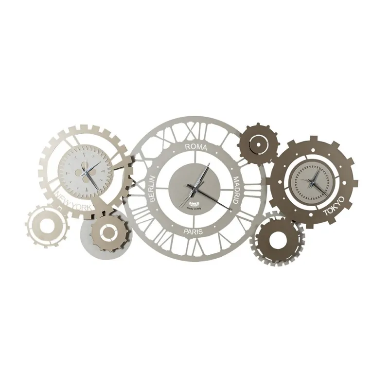 Reloj de pared Fuso Meccano de Arti e Mestieri fabricado en metal disponible en tres acabados diferentes - Objetos y accesorios