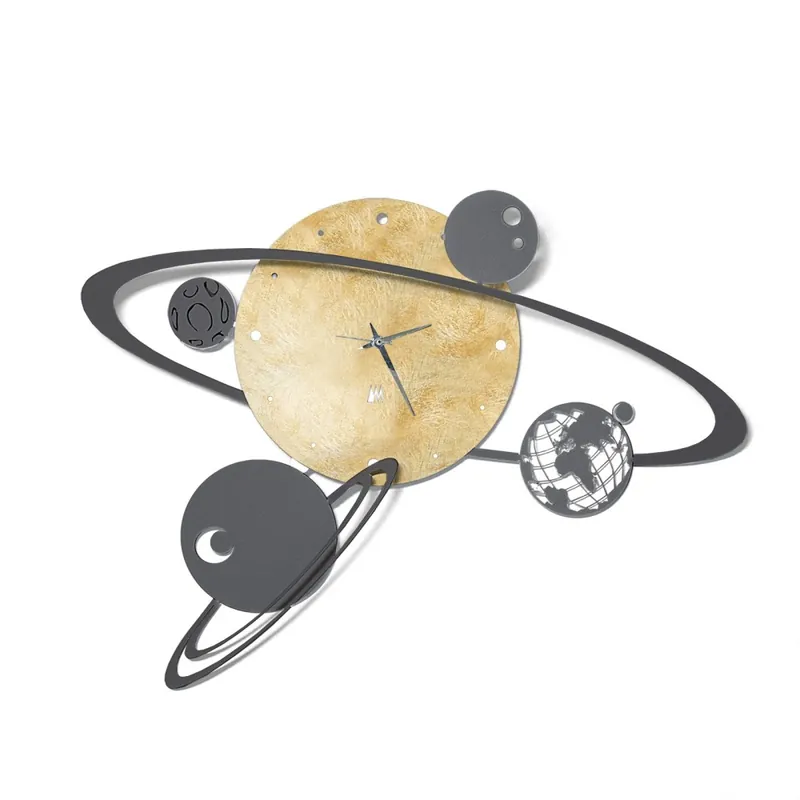 Reloj de Pared Sistema Solar de Arti e Mestieri de metal disponible en la versión dorada - Objetos y accesorios