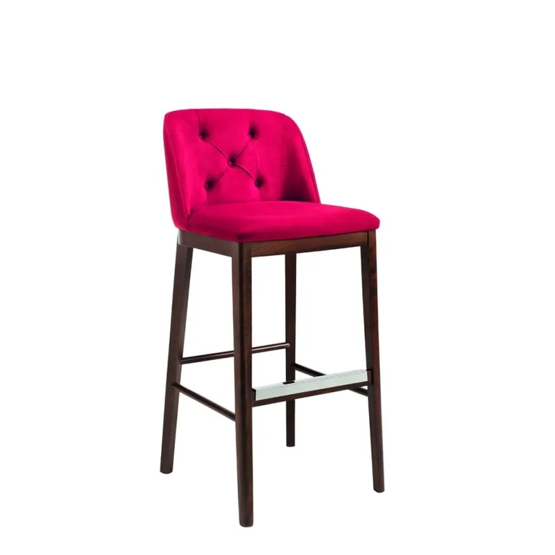 Taburete Allison con estructura de madera y tapizado en precioso tejido efecto capitonnè - Sala de estar