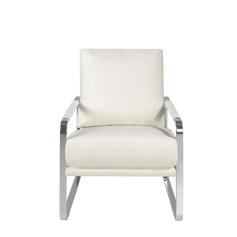 Angel Cerdà 5026 Sillón Wolly fabricado con estructura de acero cromado y revestimiento símil piel - Sala de estar