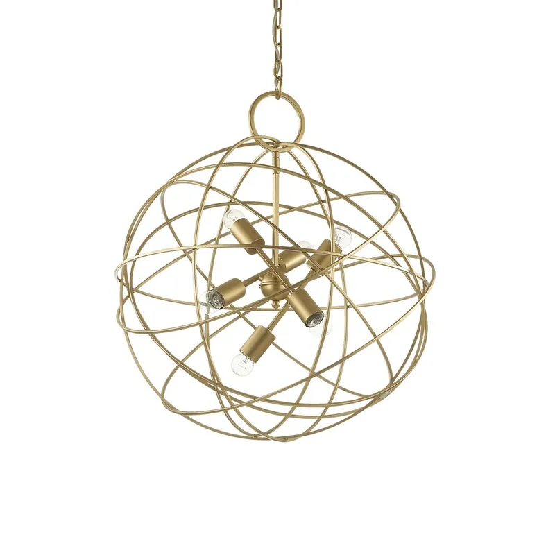 Lámpara de suspensión Konse de Ideal Lux con seis luces realizada íntegramente en metal - Iluminacion