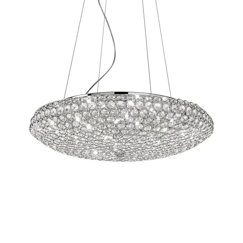 Lámpara colgante King de Ideal Lux en metal cromado o dorado - Iluminacion