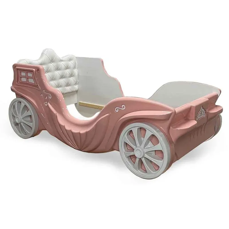 Cama con forma de coche Principessa 90X190 en ABS disponible en Rosa - zona de dormir