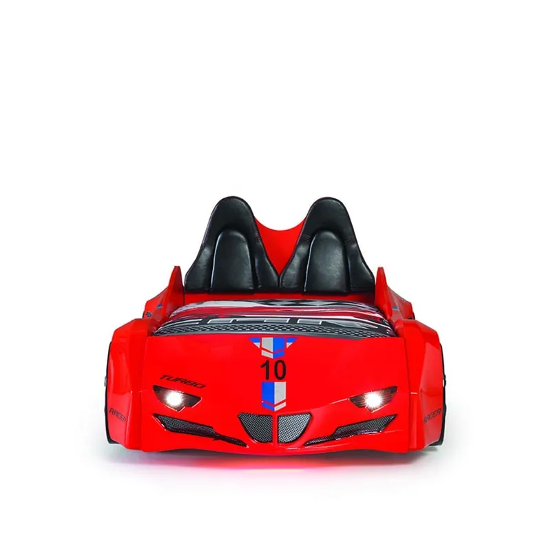 Cama para automóvil GTI con luces LED, sonidos controlados a distancia y asientos premium en la cabecera - zona de dormir