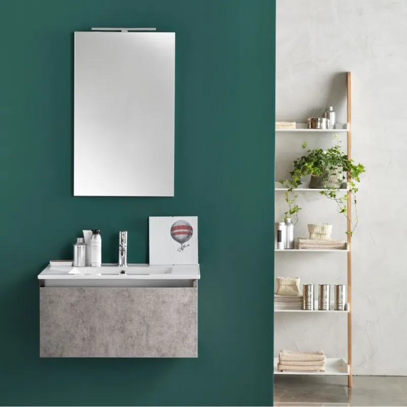 Composición de baño de Rudy que incluye todos los detalles de acabado de hormigón. - zona de dormir