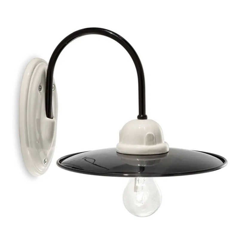 Aplique de pared COO1 de Ferroluce hecho en Italia en metal y cerámica - Iluminacion