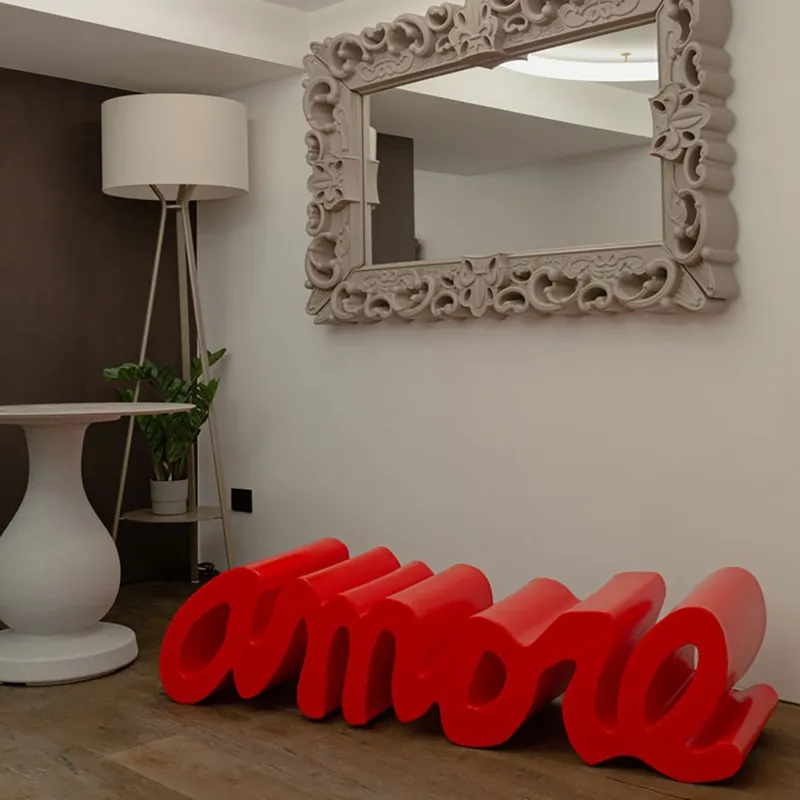Banco Slide Amore fabricado en polietileno disponible en muchos acabados - Mueble de jardin