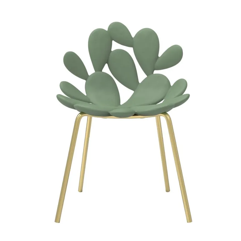 Silla Filicudi Qeeboo | Silla de diseño para exteriores con estructura de latón - Mueble de jardin