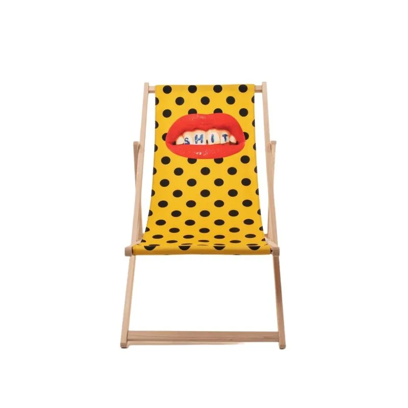 Tumbona plegable Seletti Toiletpaper de madera y poliéster - Mueble de jardin