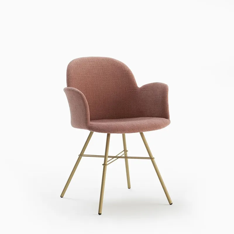 Briolina Lilly xsca Silla con reposabrazos estructura de metal tapizado en tela - Sala de estar
