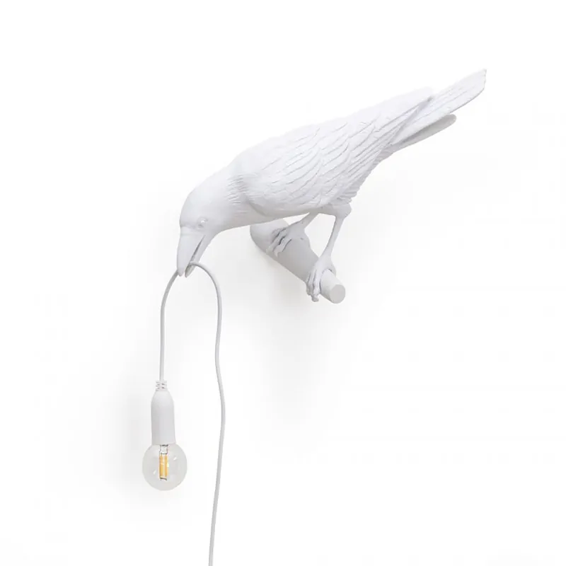 Seletti Bird Lamp Looking Left lámpara de pared en forma de cuervo - Iluminacion