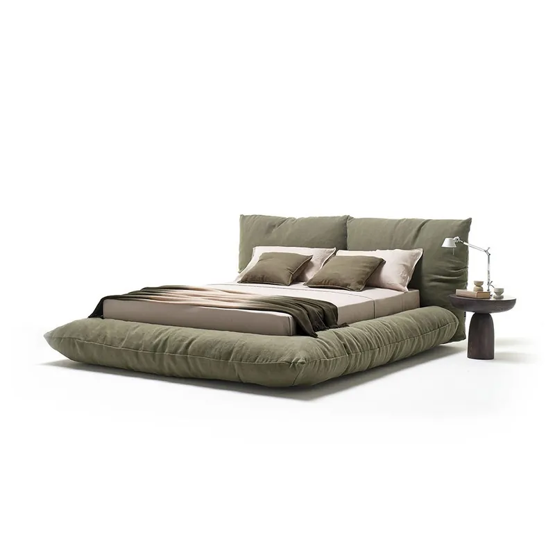 Cama de matrimonio Mogg Alba con carcasa tapizada disponible en varios tamaños - zona de dormir