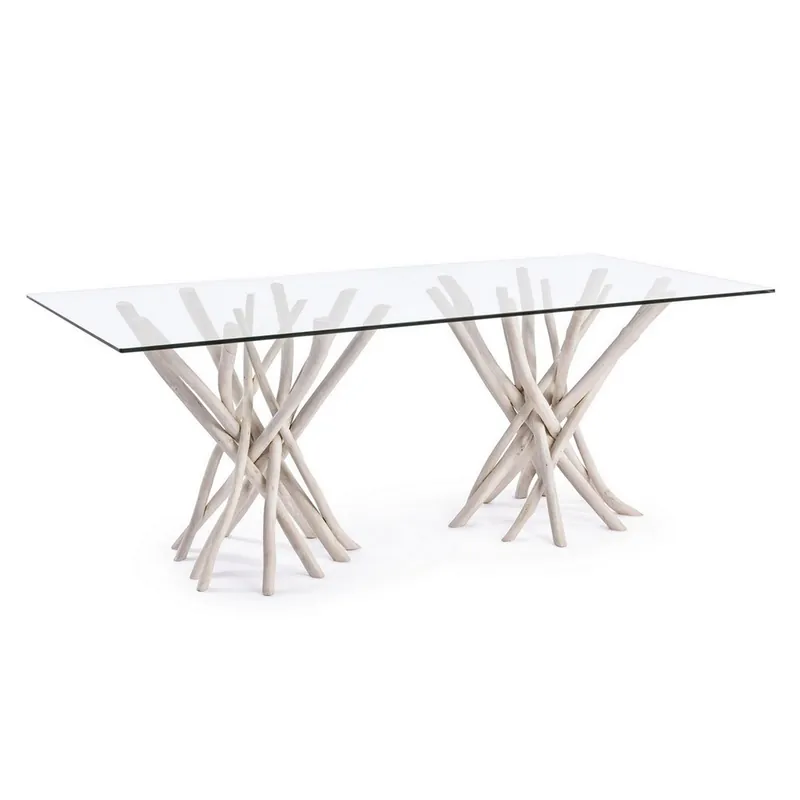 Mesa Sahel de Bizzotto realizada con estructura de madera de teca - Vintage