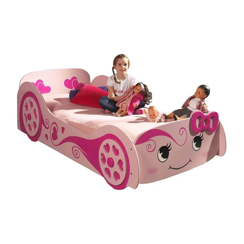 Cama romántica en forma de coche para niñas - zona de dormir