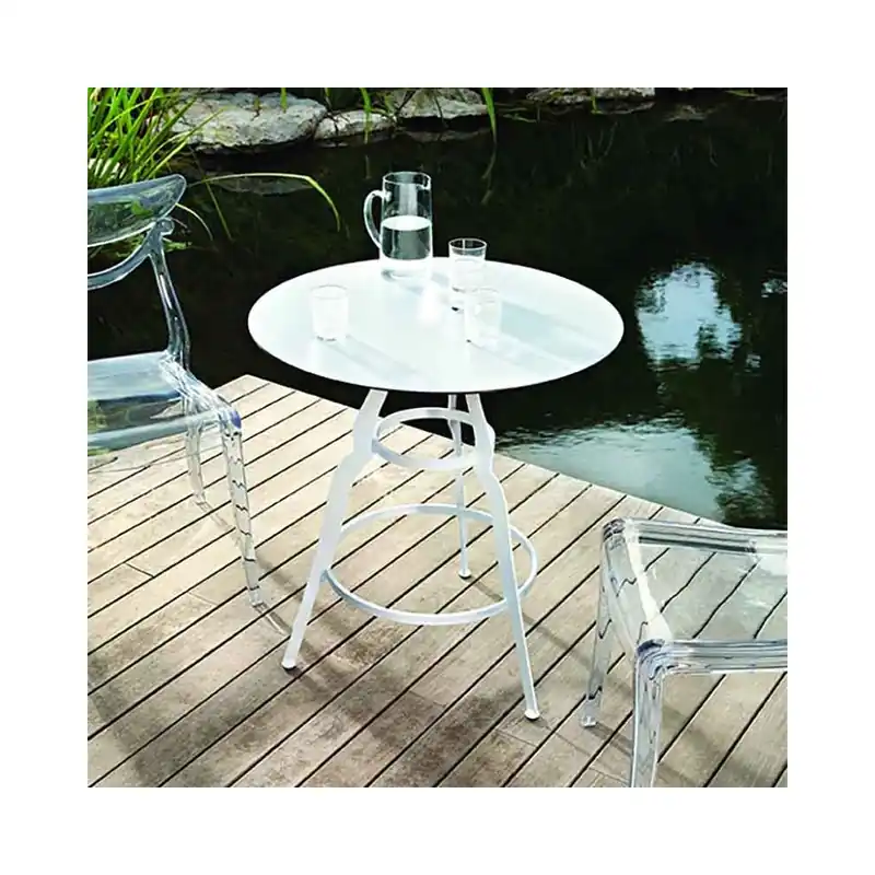 Mesa Alma Design Bistrò con estructura de acero pintado de líneas sinuosas - Mueble de jardin